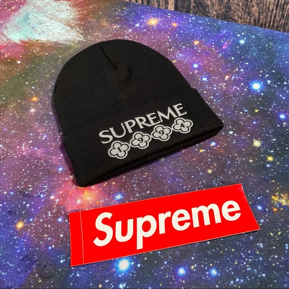 Supreme Ss2 Glitter Beanie Black 
